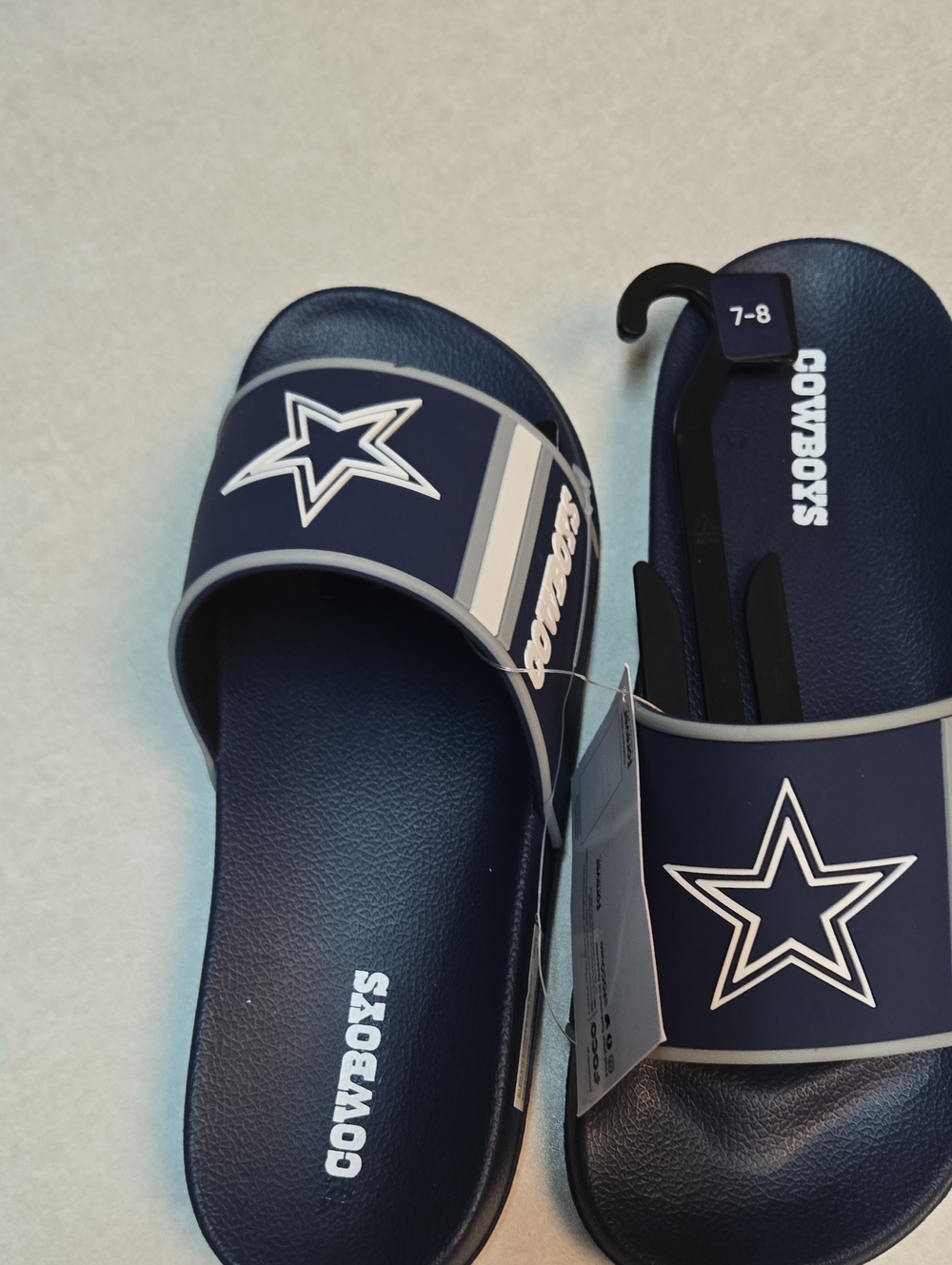 Dallas Cowboys Navy Slide Sandals - Women's